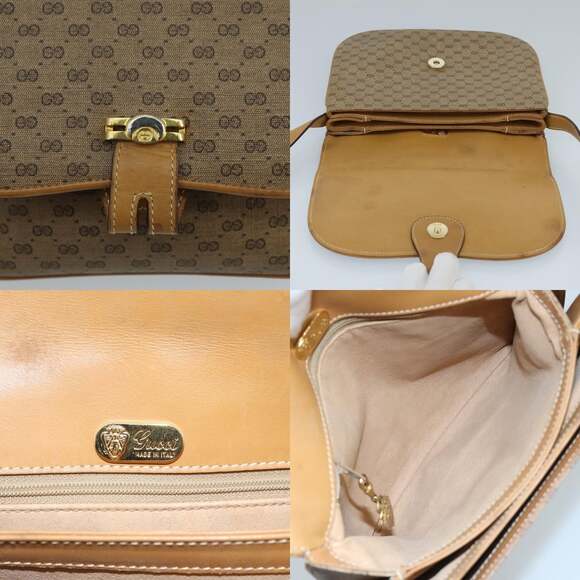 GUCCI Micro GG Supreme Shoulder Bag Pvc Beige Gold 001 406 001 406 - Picture 11 of 13
